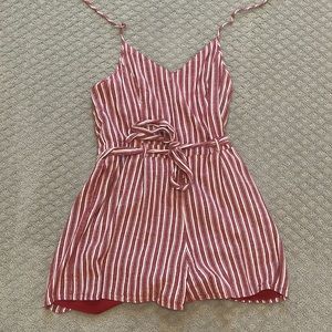 Large Hollister Red striped romper